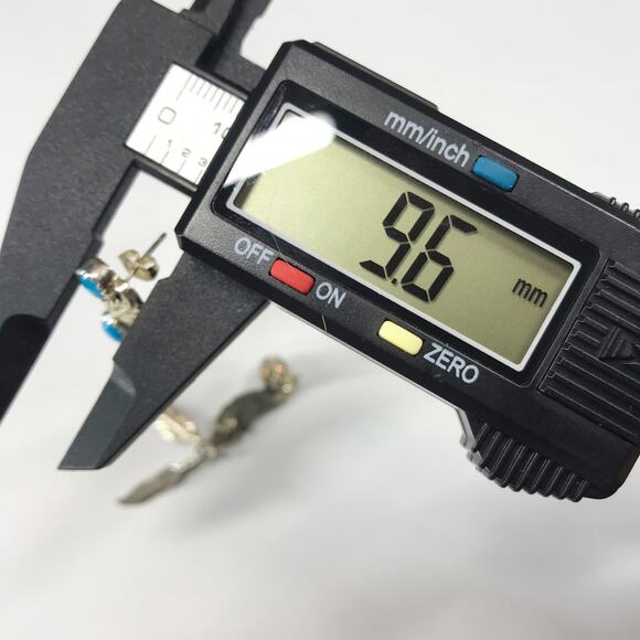 Running Bear Trading Sterling Silver Turquoise Sawtooth Bezel Feather Earrings - Picture 5 of 12